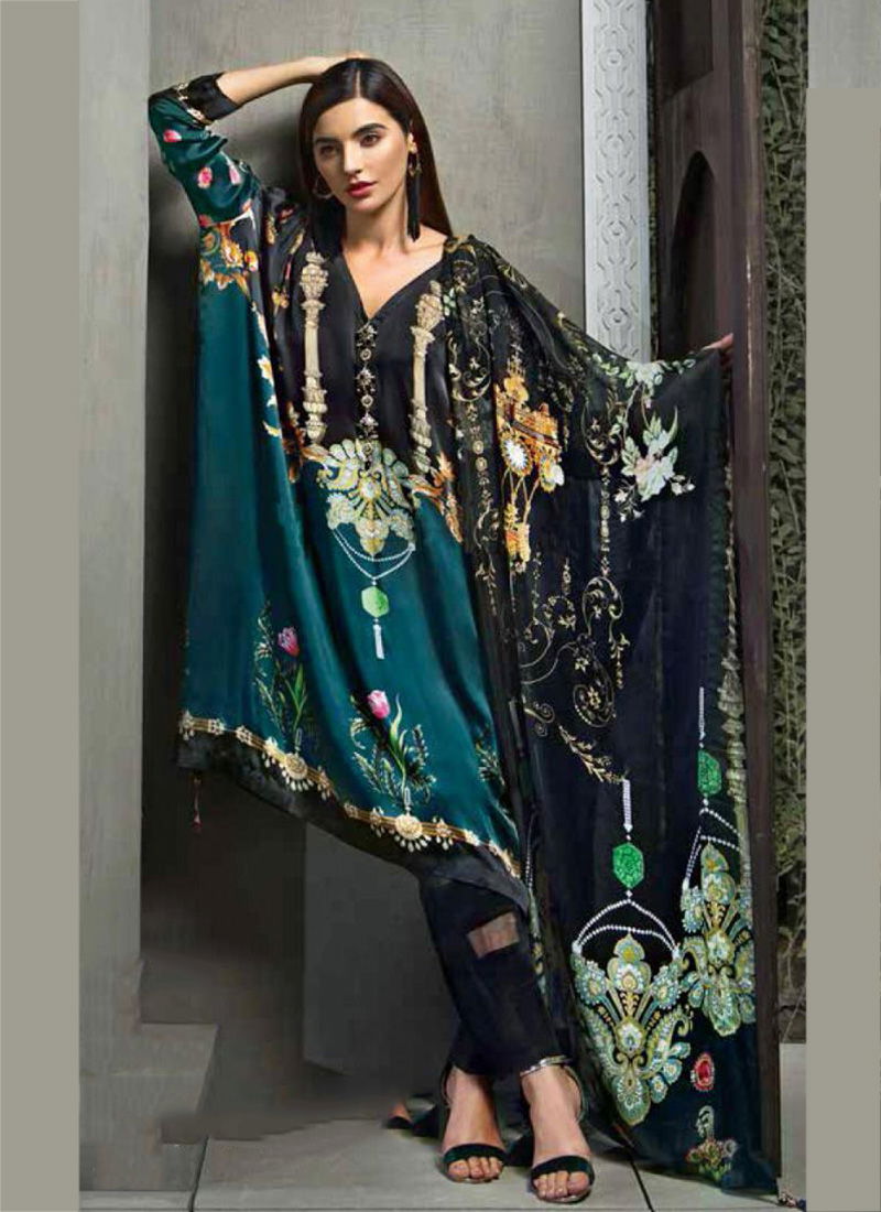 Lamish Digital Print Pure tussar Silk Diamond Work Suit Collection with Chinnon Digital Print Dupatta Collection 1001-1006